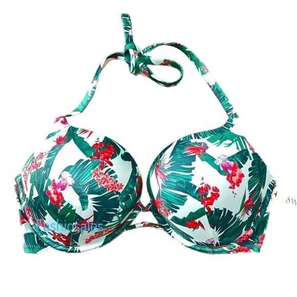 Victorias Secret Swim Bombshell Add-2-Cups Push Up Bikini Top String bottoms Set - Picture 6 of 9